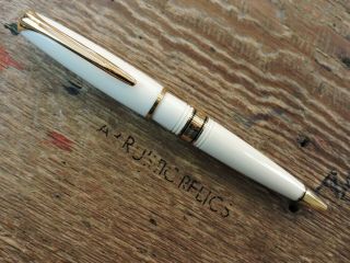 Vintage Laque Ivory White Gold Trim Gt Waterman Charleston Rollerball Pen France