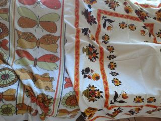 2 Vintage Beach Towels Butterflies And Floral 3
