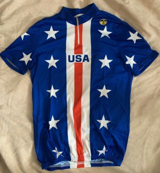 Vintage 80s Usa Cycling Jersey.  Size Xl Men’s.  Greg Lemond