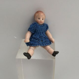 Artisan Signed Tiny Vintage Dolls House Doll 
