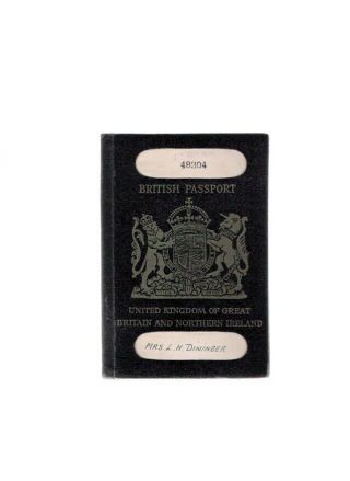 Vintage 1944 British U.  K.  Passport World War Ii British War Bride Comes To U.  S.