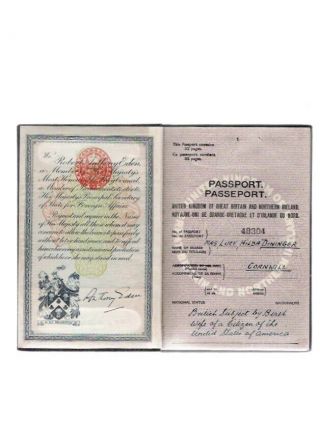 Vintage 1944 British U.  K.  Passport World War II British War Bride Comes to U.  S. 2