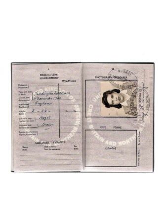 Vintage 1944 British U.  K.  Passport World War II British War Bride Comes to U.  S. 3