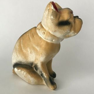 Vintage Chalkware French Bulldog Indiana Carnival Fair Prize 6 3/4 