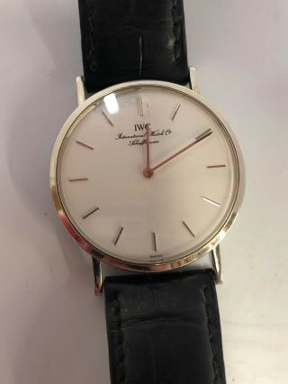 Vintage Solid 18k Gold Iwc Schaffhausen Rare Mens Watch