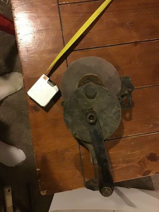 Vintage Hand Cranked Keyco Bench Grinder By Keystone Grinder & Mfg.  Co.