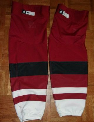 Arizona Coyotes Game - Worn Red Home Adidas Socks Size Xl (from 2017 - 19 Seasons)