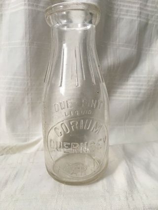 Vintage Pint Milk Bottle Corium Farm Dairy Fond Du Lac Wisconsin 1936