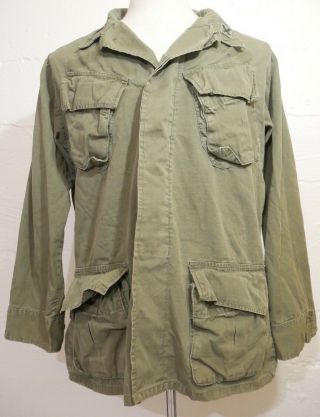 Vintage 1970 Us Army Vietnam War Era Slant Pocket Combat Shirt/coat Medium Reg
