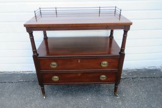 Mahogany Bar Buffet Server Cart With Pullout Tray And Gallery By Kittinger 1002