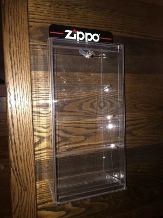 Zippo Acrylic Countertop Lighter Display Case,  Lockable W/key