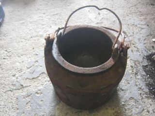Antique 2 Part No.  0 Melting Pot/ Smelting / Foundry Glue Pan Vintage Cast Iron