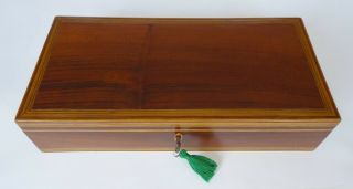 Georgian Mahogany And Harewood Stringing Table / Pistol Box With Lock And Key