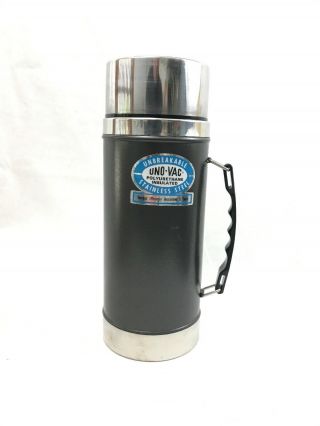 Vintage Thermos Uno - Vac Wide Mouth Quart Stainless Steel Insulated Unbreakable