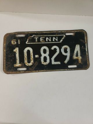 1961 Tennessee Tn License Plate Tag 10 - 8294 61