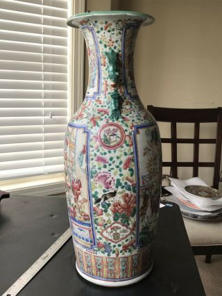 2.  Rare Large Chinese Antique Famille Rose Porcelain Vase 19th Century’s 2
