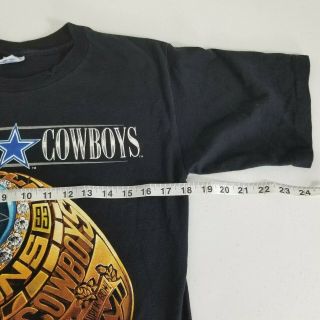 Mens Vintage 1993 Salem NFL Dallas Cowboys Bowl Ring T - Shirt Sz Medium 2