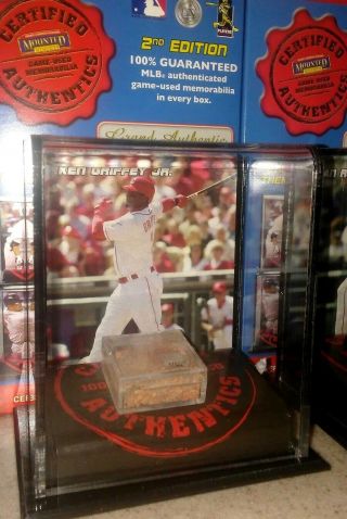 Ken Griffey Jr Cincinnati Reds 2007 Mounted Memories Game Dirt Display Case