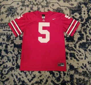 Boys Nike Ohio State Buckeyes 5 Football Jersey Size Youth M (12/14) Red/white