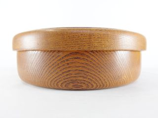 Japanese antique vintage inlaid lacquer wood round Chabitsu tea box chacha 2