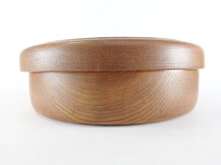 Japanese antique vintage inlaid lacquer wood round Chabitsu tea box chacha 3