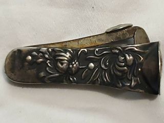 Vintage Sterling Silver Victorian Cigar Cutter Signed