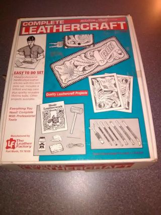 Vintage Western Style Leathercraft Tool Kit Includes Mallet Leather Tools