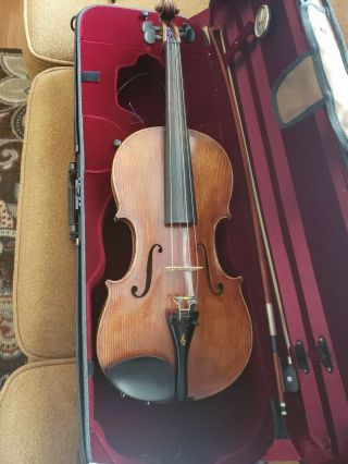 Vintage Antique Unknown Violin / Viola With Bow & Case Wow