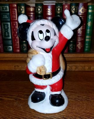 Vintage Disney Mickey Mouse Santa Music Box By Schmid Jingle Bell Rock