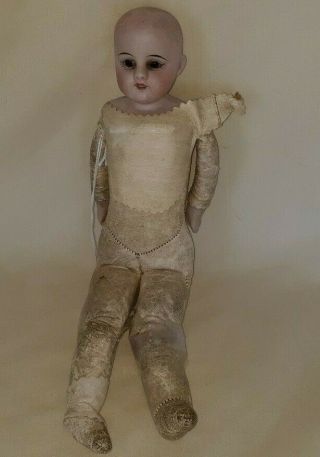 Antique Bisque Head Leather Body Doll Germany Kestner $44.  44