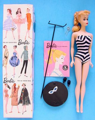 1960 High Color Blonde Braided Ponytail 3 Barbie 850 Boxed Even Toning