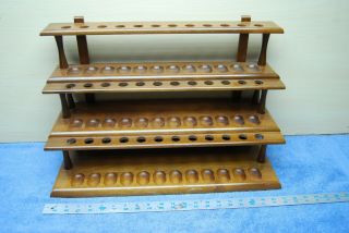 Large Vintage Wooden Collectible Tobacco Pipe Rack Display Holder 36 Pipes