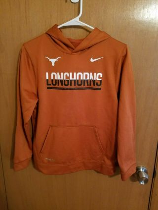 Nike Texas Longhorns Boys Hoodie Sweatshirt Thermafit Orange Size Youth Large