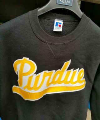 Purdue Sweatshirt Russell Vintage Sweatshirt Size XL Black 2