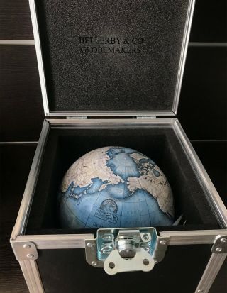 Bellerby & Co.  Albion Mini Desk Globe - Cobalt Blue - Oak Base - 23cm Diameter 3