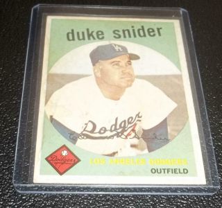 1959 Topps Duke Snider 20 Vintage Baseball Card Los Angeles Dodgers