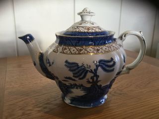 Vintage Small Booths Real Old Willow Teapot - Rare 3/4 Pint Size
