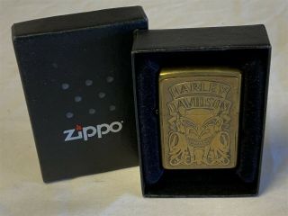 Zippo Harley Davidson Demon Devil Solid Brass Windproof Lighter Rare