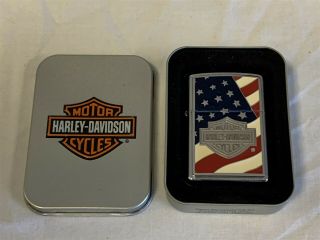 Zippo Harley Davidson American Flag Windproof Lighter
