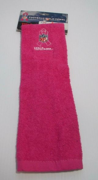 Nwt Wilson Nfl Issued Pink Breast Cancer Awareness Football Game Field Towel