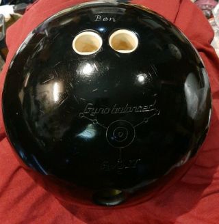 Vintage Ebonite Gyro Ii Gyro Balanced Black Bowling Ball 15.  13 Pound 7p49258