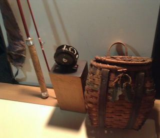 Vintage Great Lakes Fly Fishing Rod And Reel With Basket