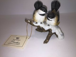 Vintage Homco Masterpiece Porcelain Chickadees Figurine 1991