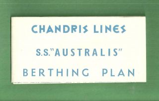 1967 Chandris Lines Cruise Ship Ocean Liner Deck Plan S.  S.  Australis