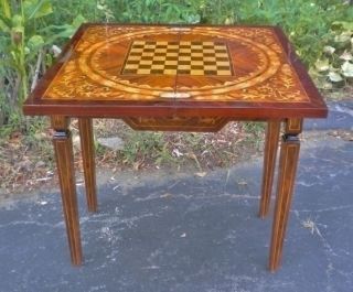 Splendid French Style Marquetry Game Card Table