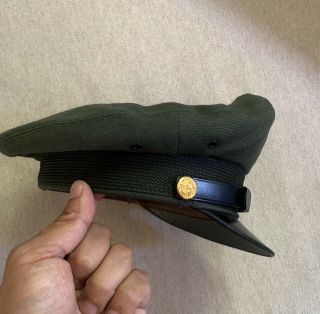 Vintage US Army Green Dress Uniform Visor Cap Hat Size 6 7/8 - 3