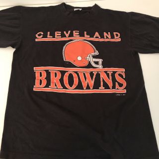 Vintage Logo 7 Cleveland Browns T - Shirt Nfl Football Size Large