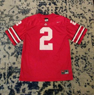 Boys Nike Ohio State Buckeyes 2 Football Jersey Size Youth M (12/14) Red/white