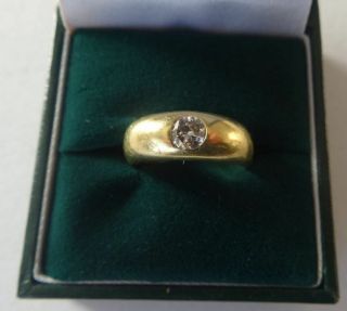 Good Quality Heavy Antique Victorian 18ct Solid Gold Diamond Solitaire Ring 5.  2g