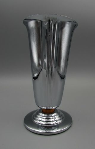 Vintage Art Deco Chrome Chase Minerva Vase - Bakelite